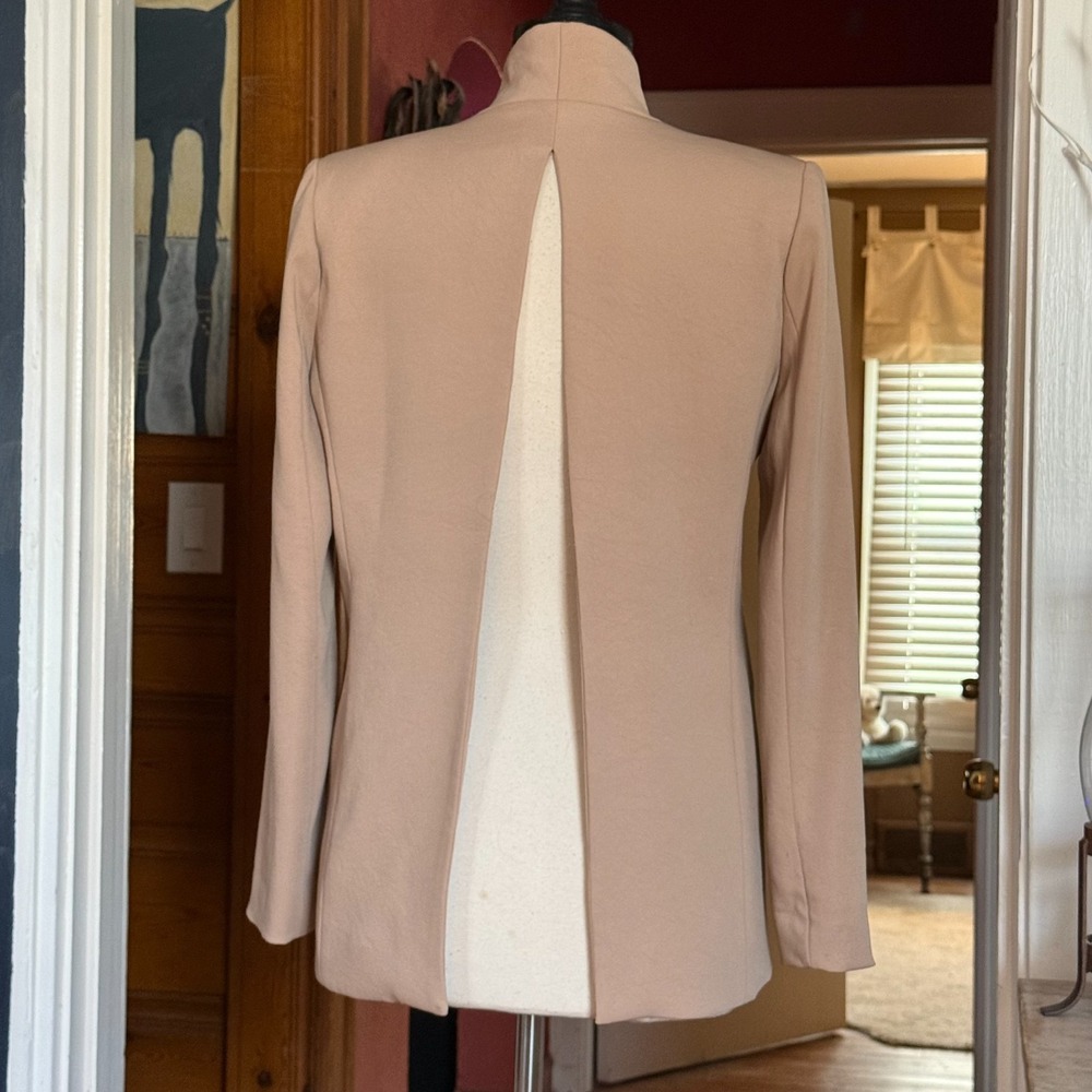 Nomia Blazer Jacket $587 Size 2 Camel Wool Silk Lined Signature Split Back USA
